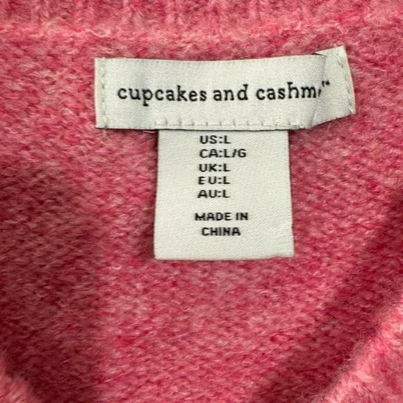 cupcakes & cashmere Pink V-Neck Sweater with Heart Details - Picture 4 of 5
